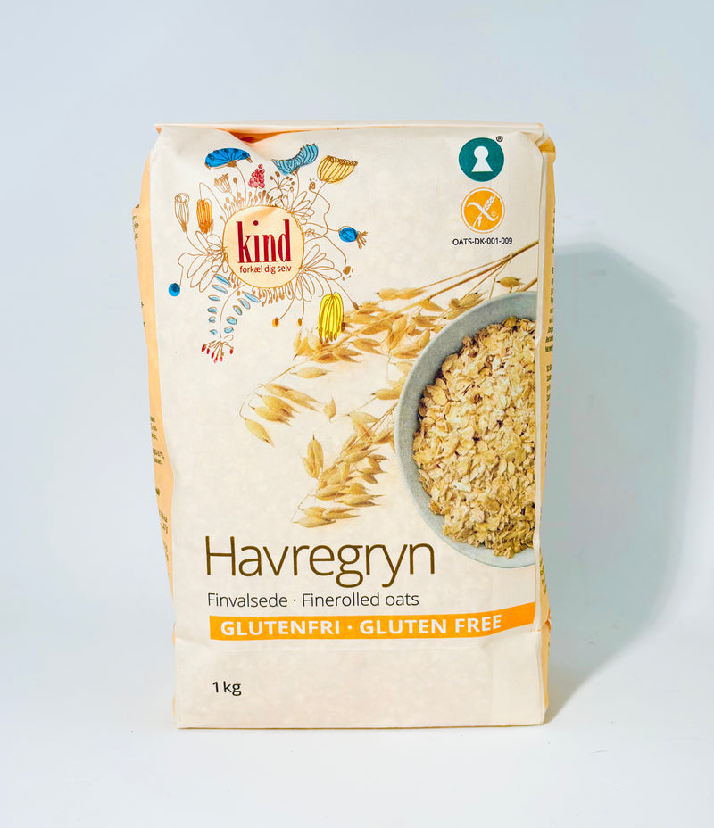 Havregryn Glutenfri Finvalset 1kg - Kind