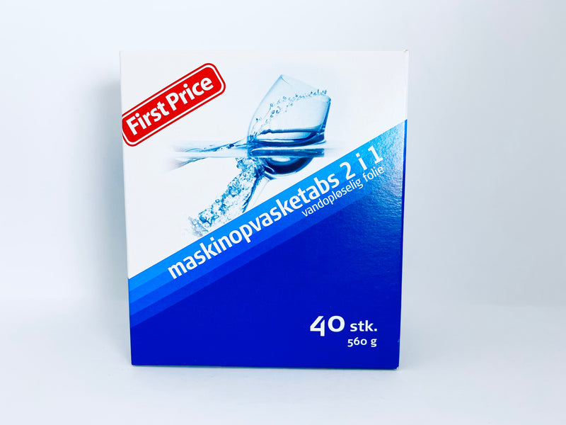 Opvasketabs 2-i-1 - First  Price 40 stk.